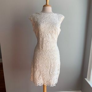 Ralph Lauren Lace Boat-Neck Sheath White Dress
